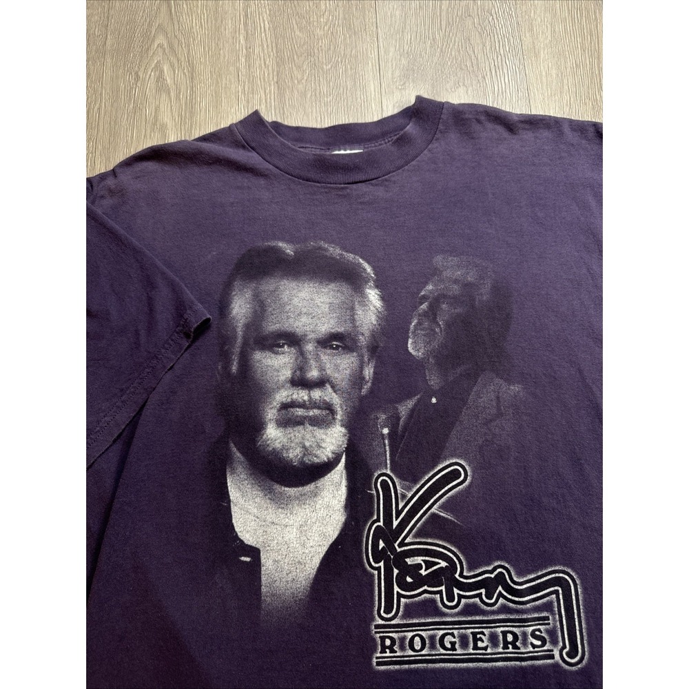 Vintage 1990's  KENNY ROGERS WORLD TOUR T-Shirt XL 3D Graphic Print Logo Men Tee